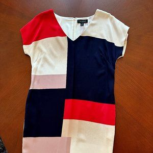 St John silk color block dress